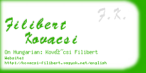 filibert kovacsi business card